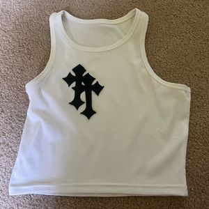 White Tank with Black Cross patch